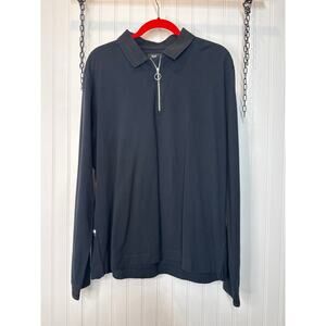 Rapha Men’s Black Long Sleeve Polo Shirt Performance Casual Size XL